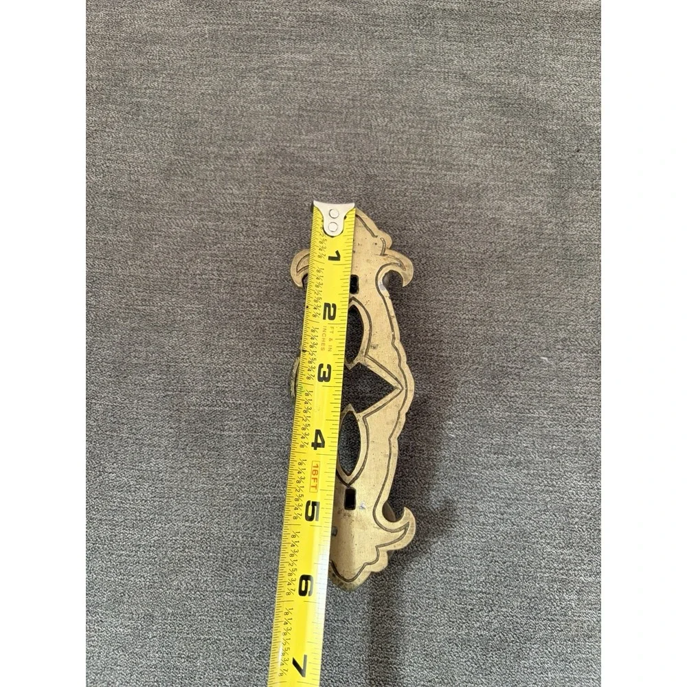 Brass Antique Vintage Dresser Drawer Pull Handle ? Backplate or Escutcheon
